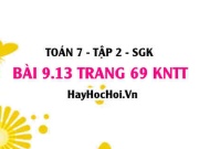 Bài 9.13 trang 69 Toán 7 Tập 2 Kết nối tri thức